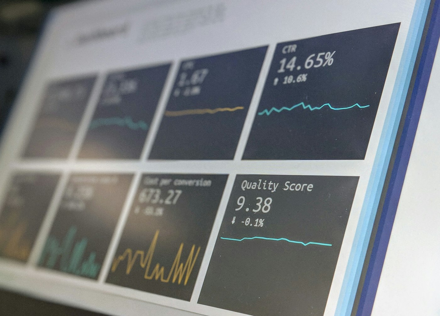 Multiple disconnected KPI tiles on a single screen